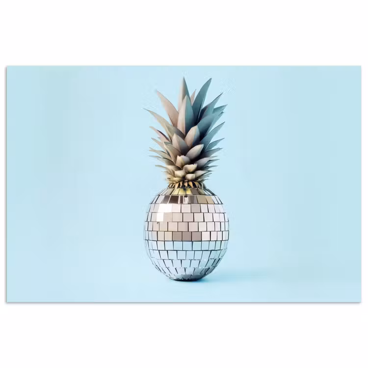Poster - Blauw - Ananas - Disco - Discobal — 1