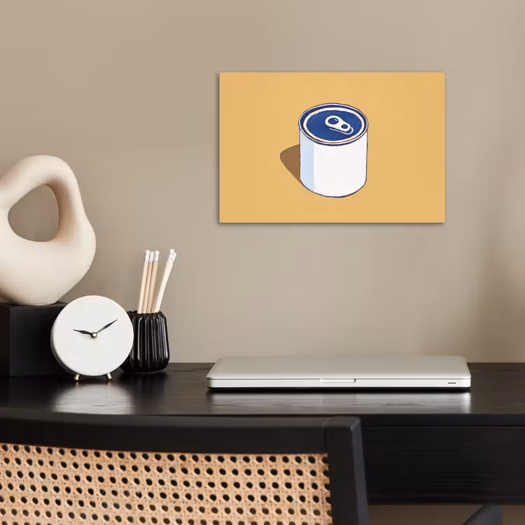 Poster - Blikje - Minimalistisch - Blauw - Illustratie — 2