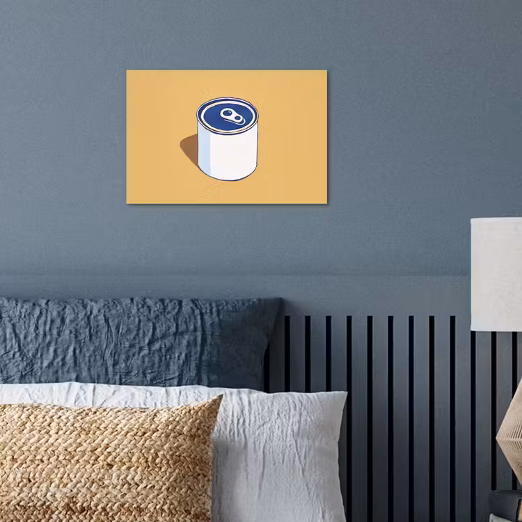 Poster - Blikje - Minimalistisch - Blauw - Illustratie — 3