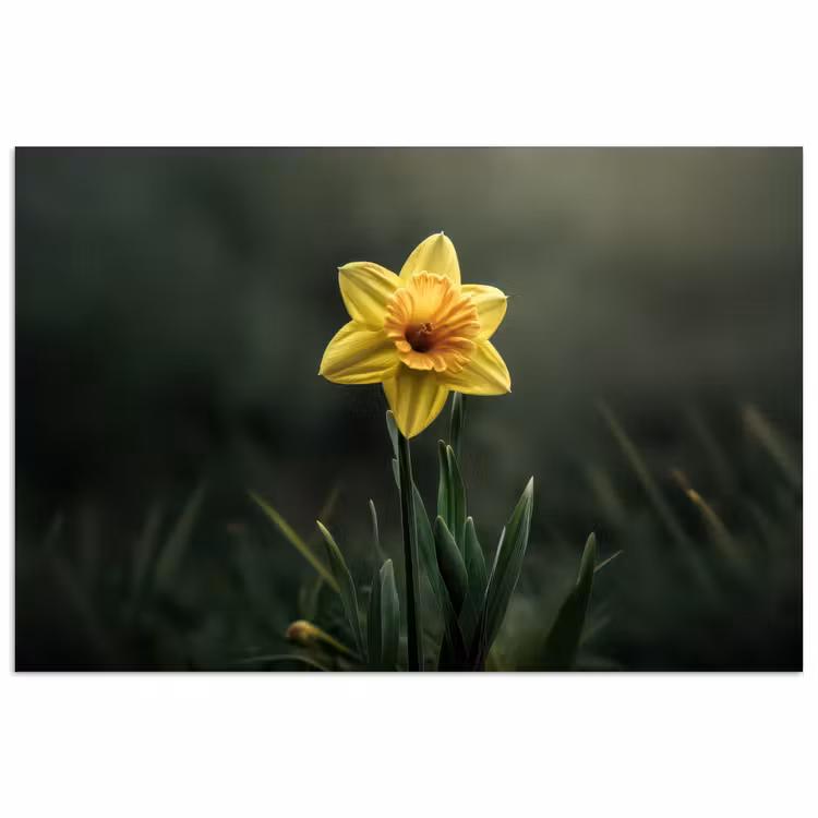 Poster - Bloem - Narcis - Gras - Geel — 1