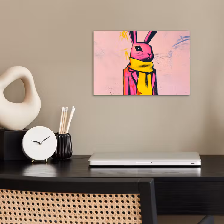 Poster - Abstract - Konijn - Sjaal - Geel — 2