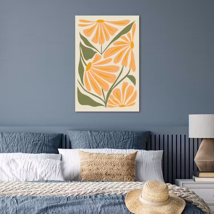 Poster - Blaadjes - Zachtoranje - Bloemen — 3