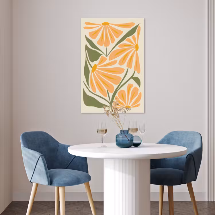 Poster - Blaadjes - Zachtoranje - Bloemen — 4