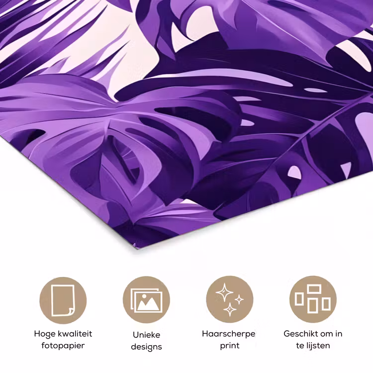Poster - Bladeren - Paars - Tropisch - Abstract — 5