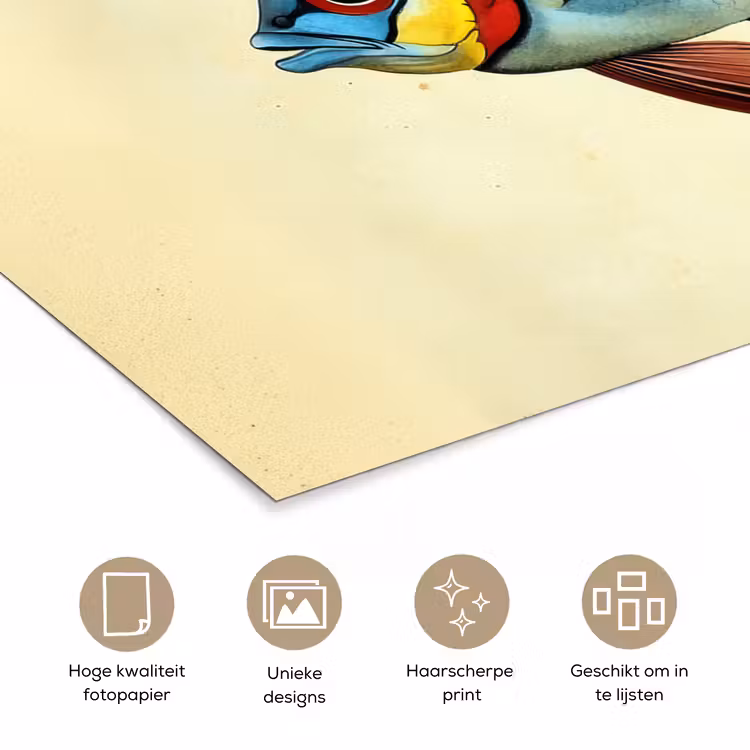 Poster - Blauw - Kieuwen - Vis - Illustratie — 5