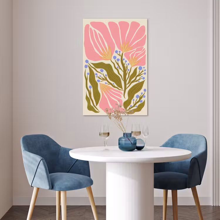 Poster - Bloemen - Bladeren - Abstract - Roze — 4