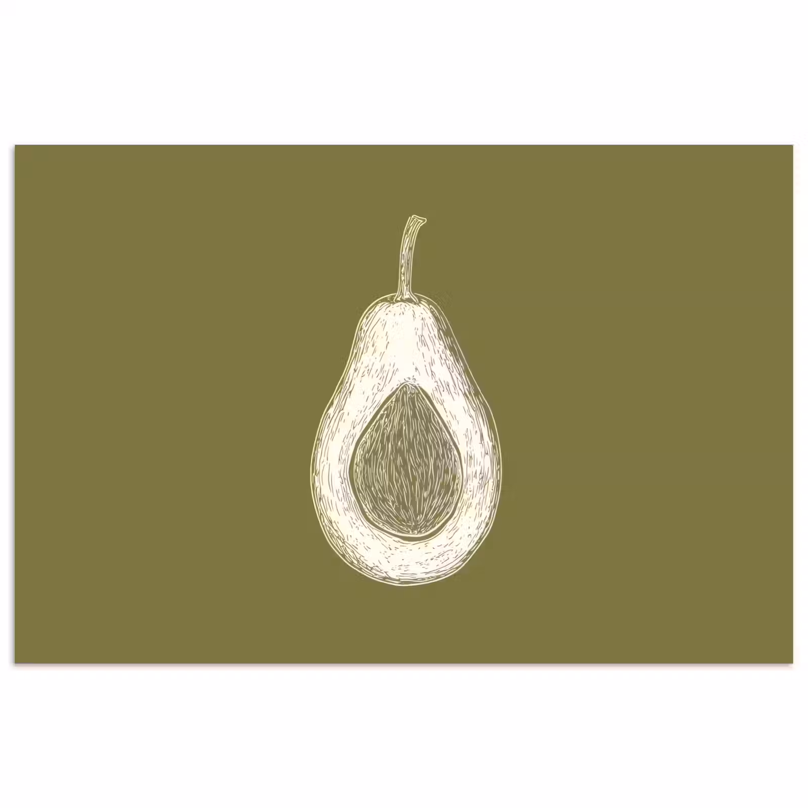 Poster - Avocado - Minimalistisch - Illustratie - Groen — 1