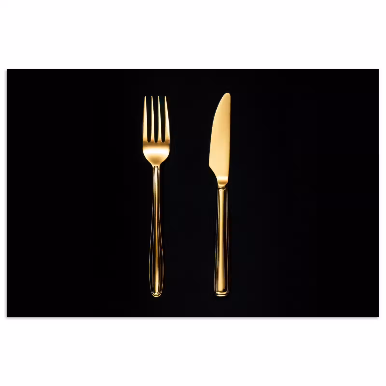 Poster - Bestek - Goud - Mes - Vork — 1