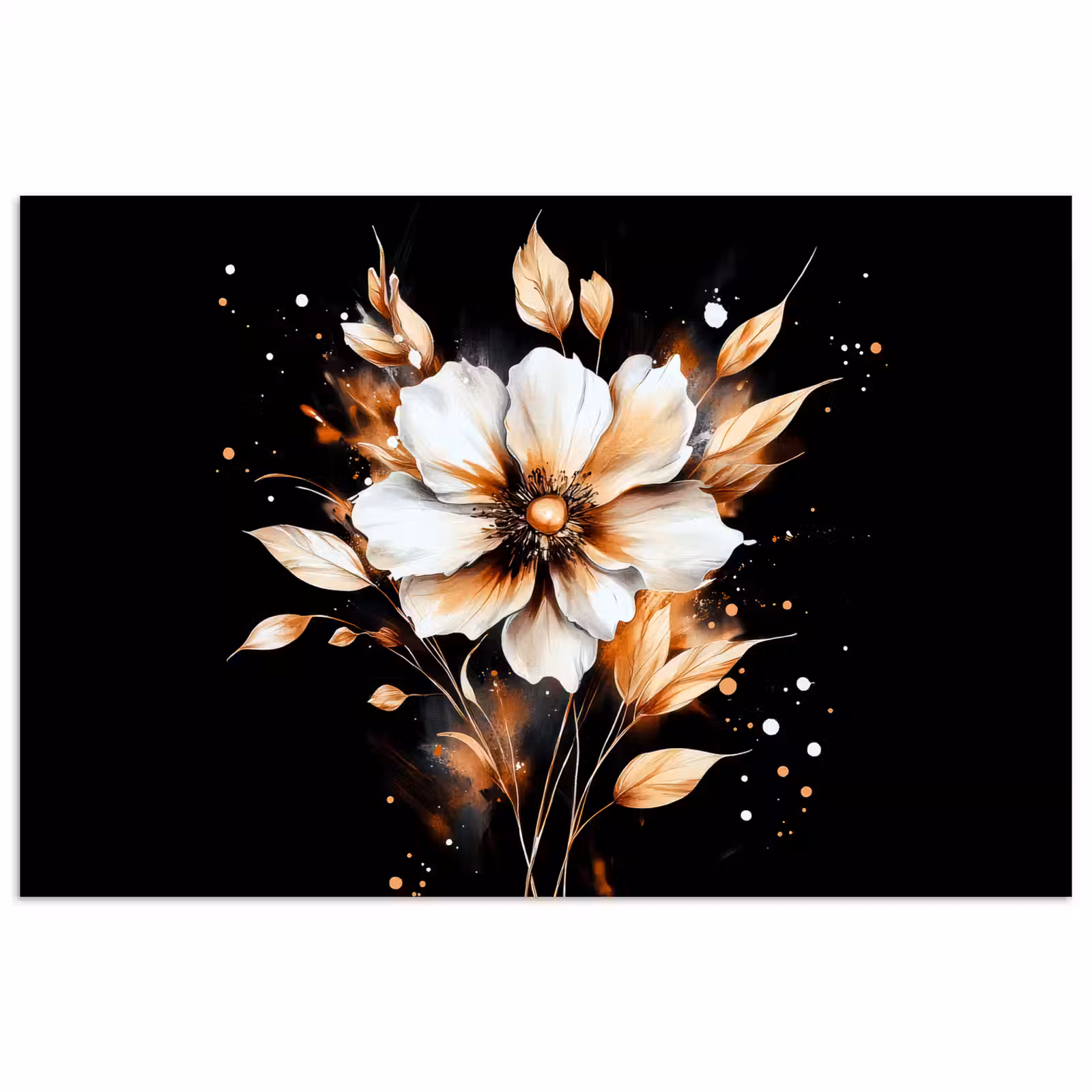 Poster - Bloem - Verf - Goud - Graffiti - Modern — 1