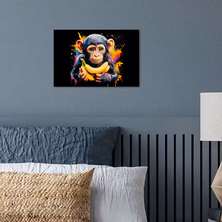 Poster - Aap - Graffiti - Kleurrijk - Bananen - Modern — 3