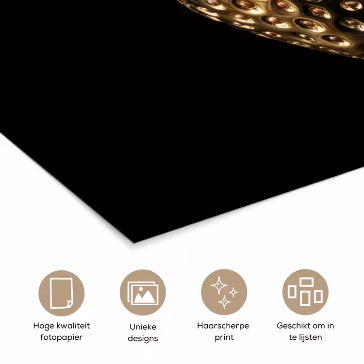 Poster - Aardbei - Goud - Zwart - Chrome — 5
