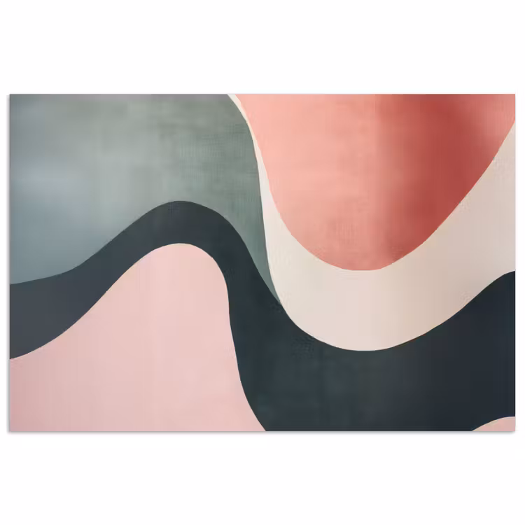 Poster - Abstract - Golven - Sierlijk - Roze — 1