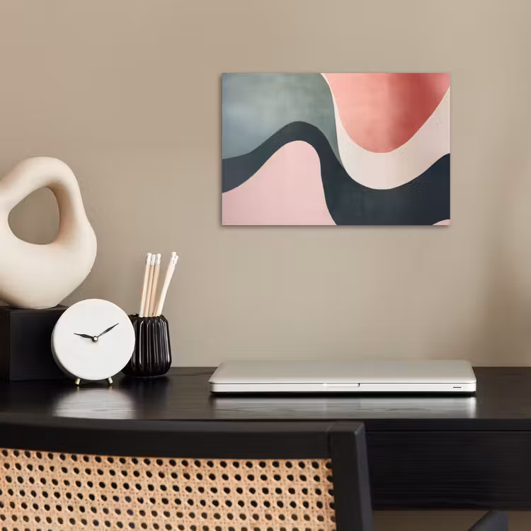 Poster - Abstract - Golven - Sierlijk - Roze — 2