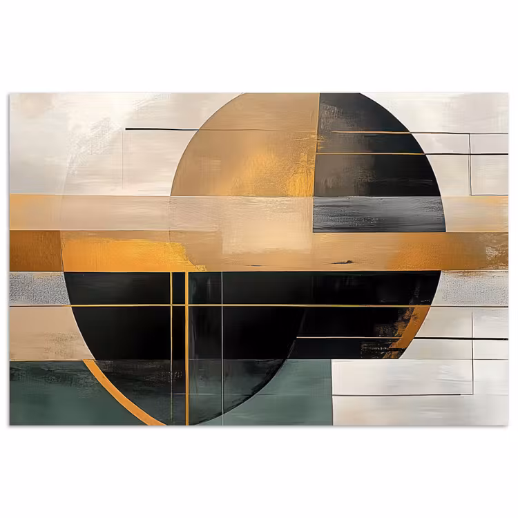 Poster - Abstract - Goud - Brons - Groen - Vormen - Modern — 1