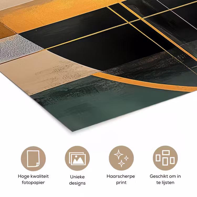 Poster - Abstract - Goud - Brons - Groen - Vormen - Modern — 5