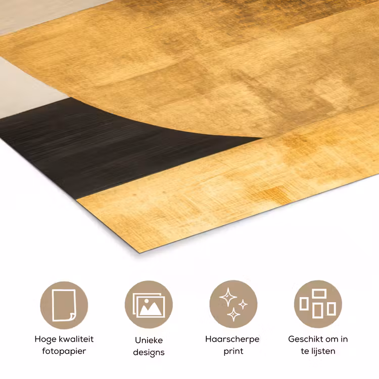 Poster - Abstract - Goud - Grijs - Vormen - Geometrisch — 5