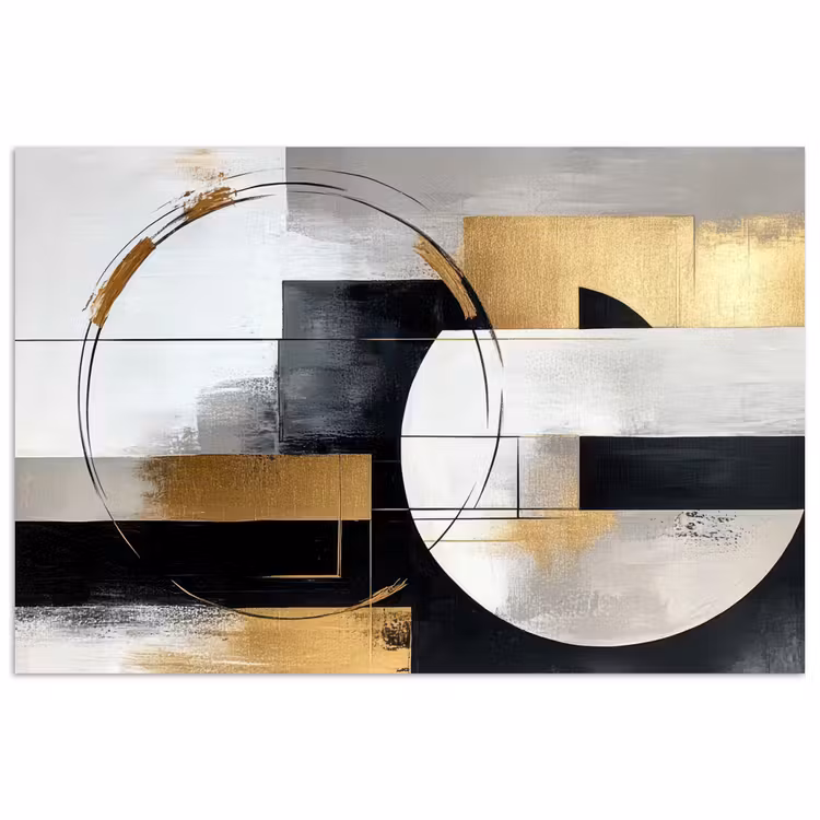 Poster - Abstract - Goud - Zilver - Vormen - Aesthetic — 1
