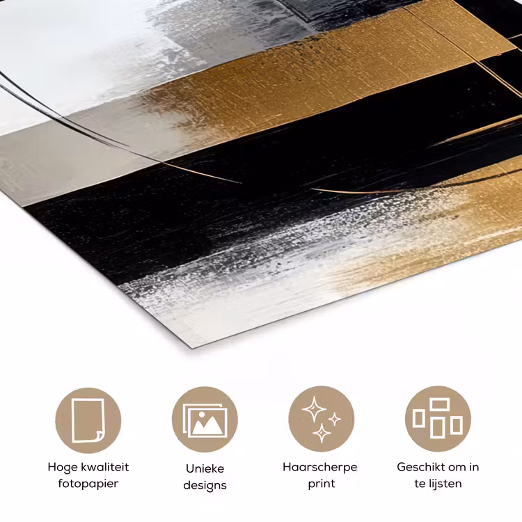 Poster - Abstract - Goud - Zilver - Vormen - Aesthetic — 5