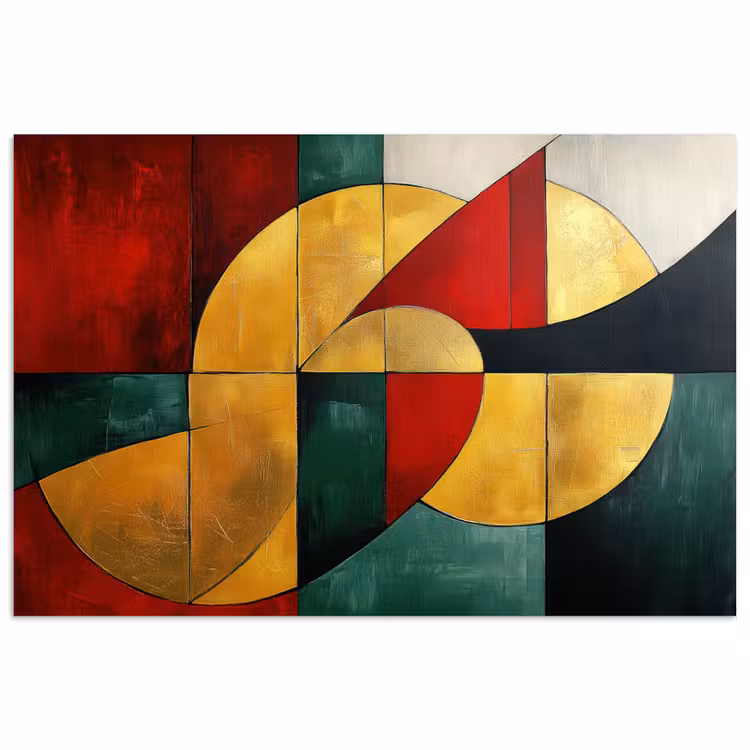 Poster - Abstract - Kerst - Goud - Rood - Groen — 1
