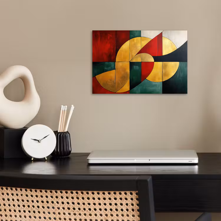 Poster - Abstract - Kerst - Goud - Rood - Groen — 2