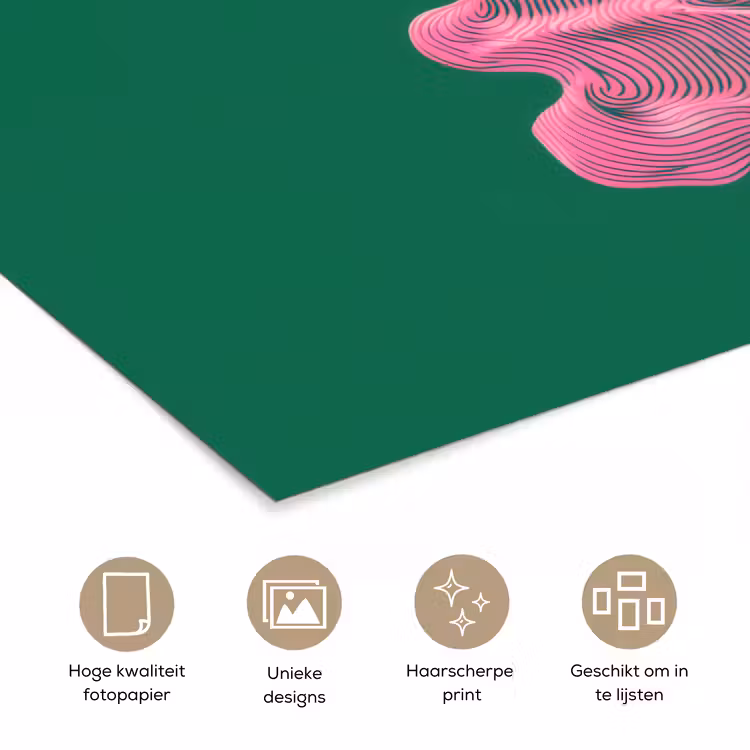 Poster - Abstract - Pink - Lijnen - Groen — 5