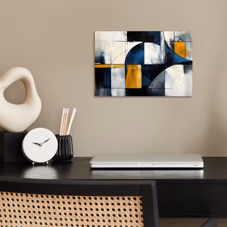 Poster - Abstract - Vormen - Goud - Blauw - Geometrisch — 2