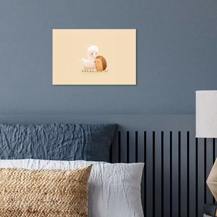 Poster - Alpaca - Egel - Bruin - Knuffelen — 3