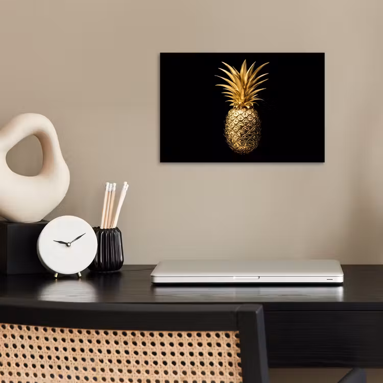 Poster - Ananas - Zwart - Goud - Luxe — 2