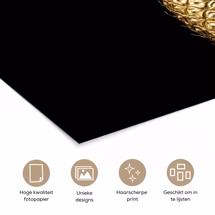 Poster - Ananas - Zwart - Goud - Luxe — 5
