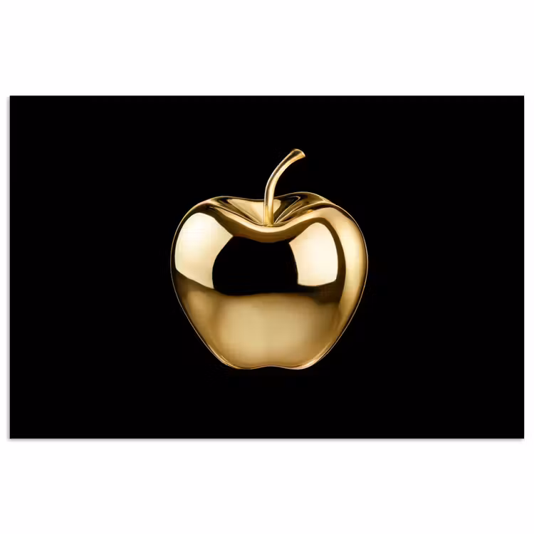 Poster - Appel - Goud - Chrome - Zwart — 1