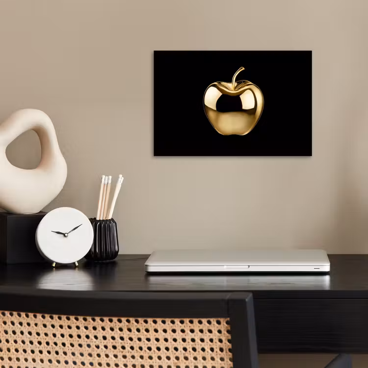 Poster - Appel - Goud - Chrome - Zwart — 2