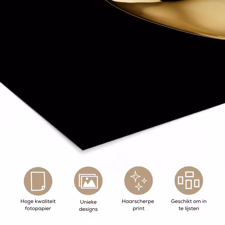 Poster - Appel - Goud - Chrome - Zwart — 5