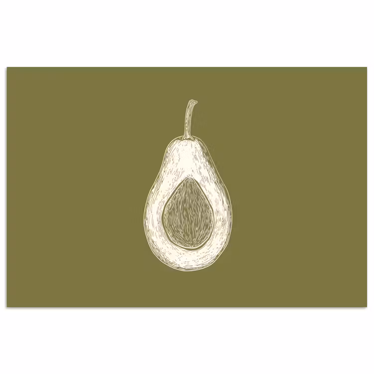 Poster - Avocado - Minimalistisch - Illustratie - Groen — 1