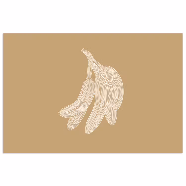 Poster - Bananen - Beige - Lijntekening - Minimalistisch — 1