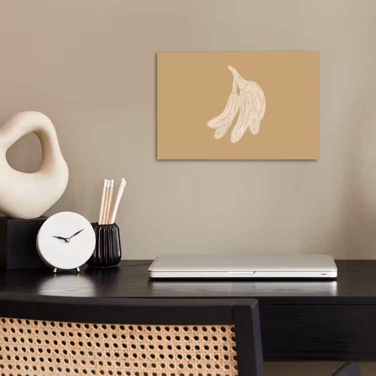 Poster - Bananen - Beige - Lijntekening - Minimalistisch — 2