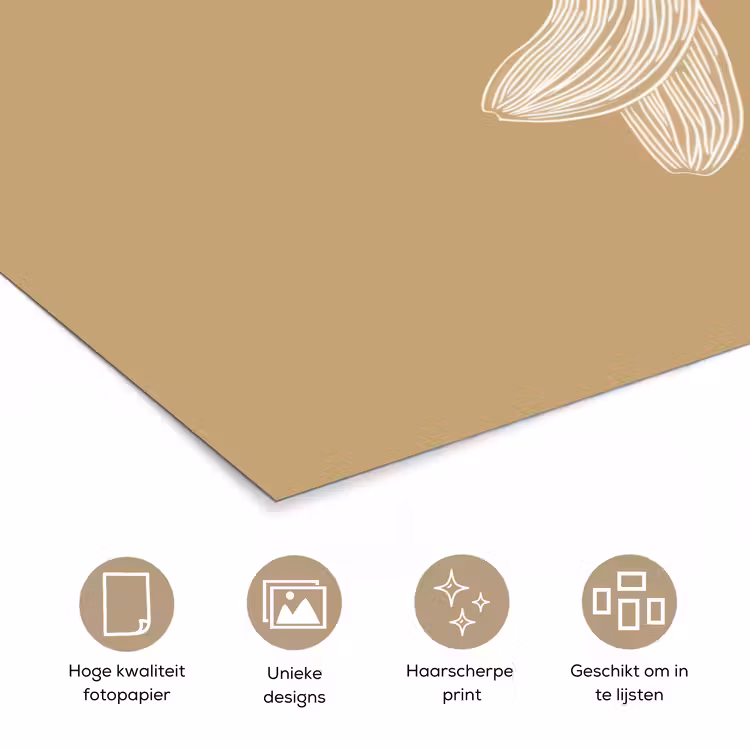 Poster - Bananen - Beige - Lijntekening - Minimalistisch — 5