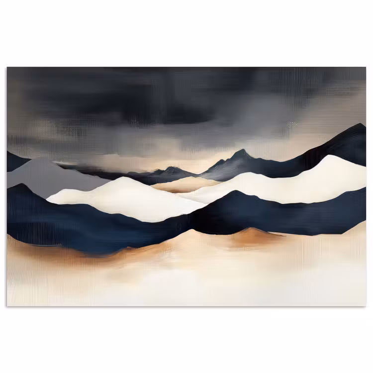 Poster - Bergen - Donkerblauw - Landschap — 1
