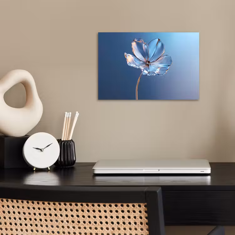 Poster - Blauw - Bloem - Glazen - Sierlijk — 2