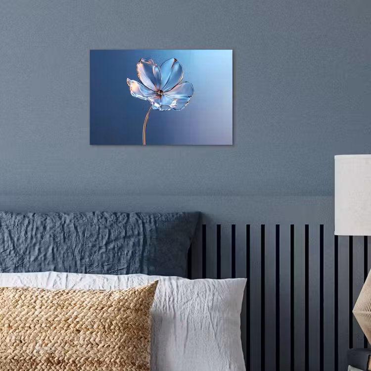 Poster - Blauw - Bloem - Glazen - Sierlijk — 3