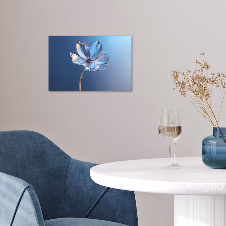 Poster - Blauw - Bloem - Glazen - Sierlijk — 4
