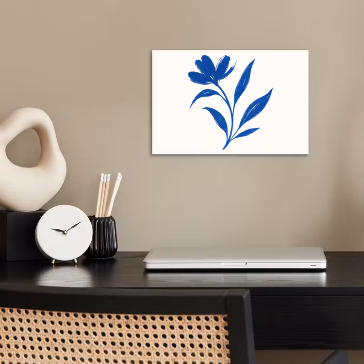 Poster - Bloem - Blaadjes - Minimalistisch - Blauw — 2