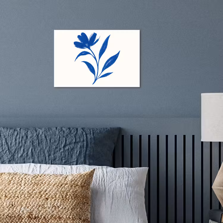 Poster - Bloem - Blaadjes - Minimalistisch - Blauw — 3