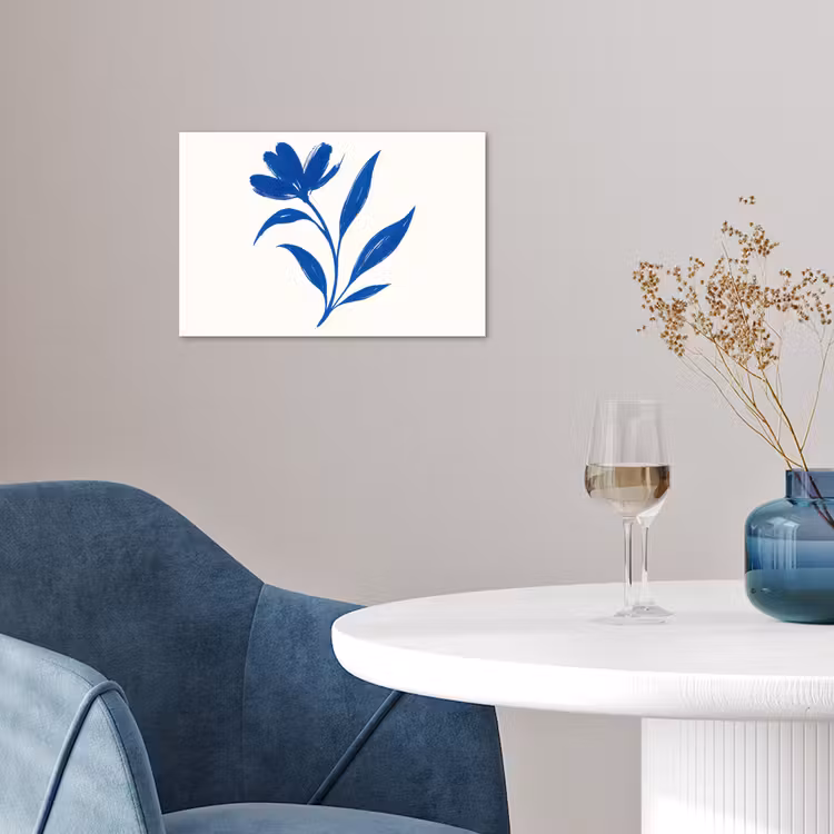 Poster - Bloem - Blaadjes - Minimalistisch - Blauw — 4