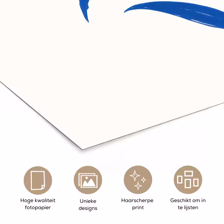 Poster - Bloem - Blaadjes - Minimalistisch - Blauw — 5