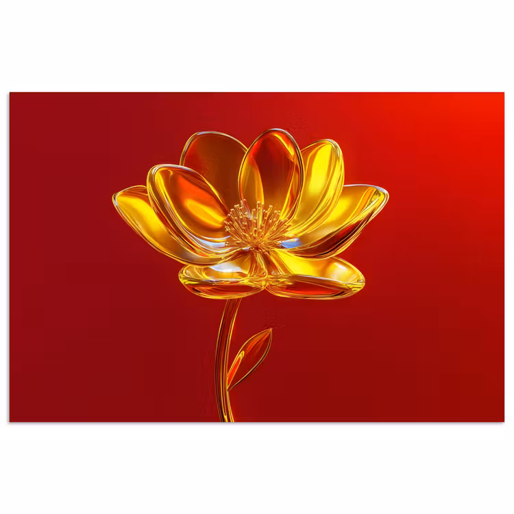 Poster - Bloem - Goud - Glazen — 1