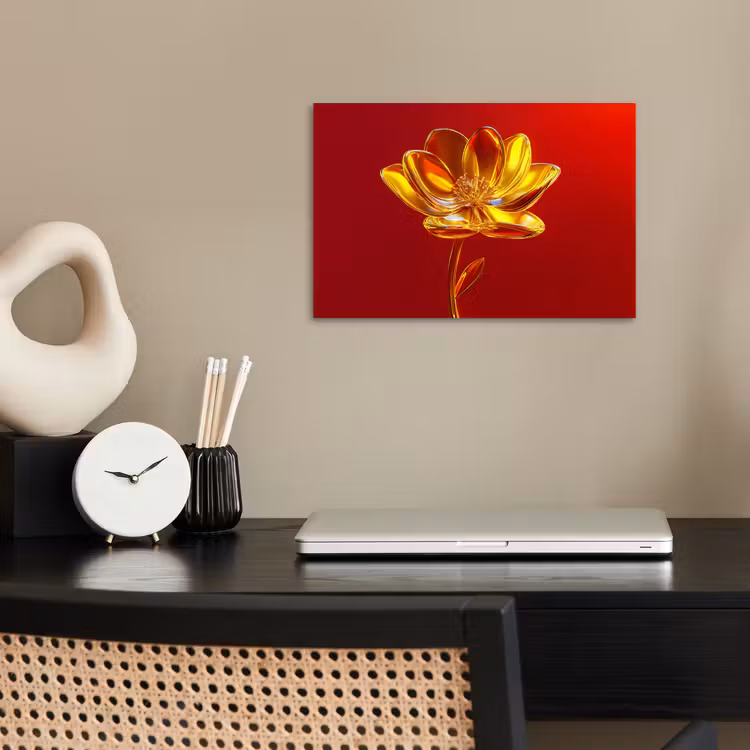 Poster - Bloem - Goud - Glazen — 2