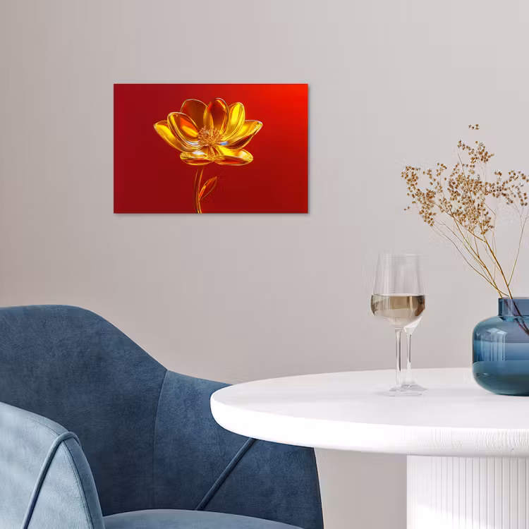 Poster - Bloem - Goud - Glazen — 4