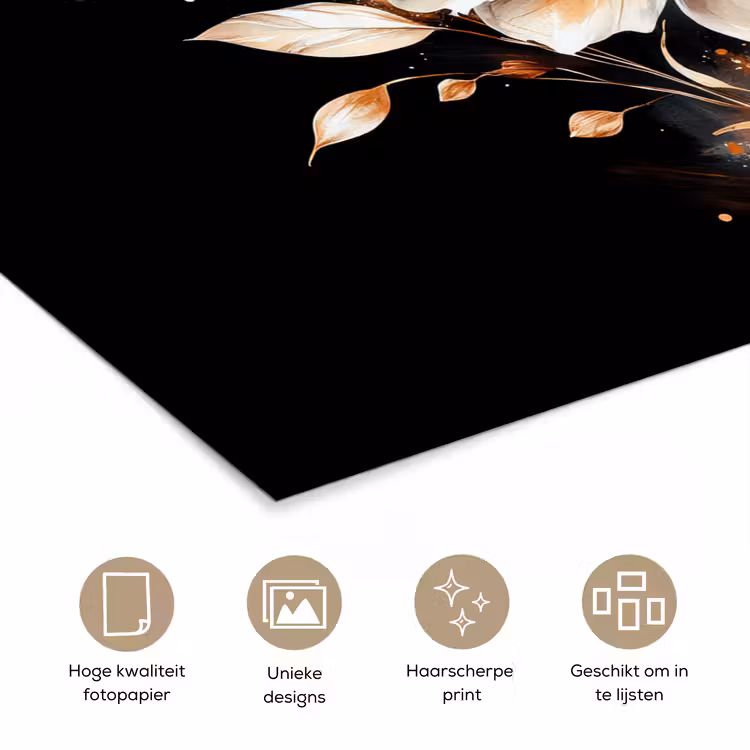 Poster - Bloem - Verf - Goud - Graffiti - Modern — 5