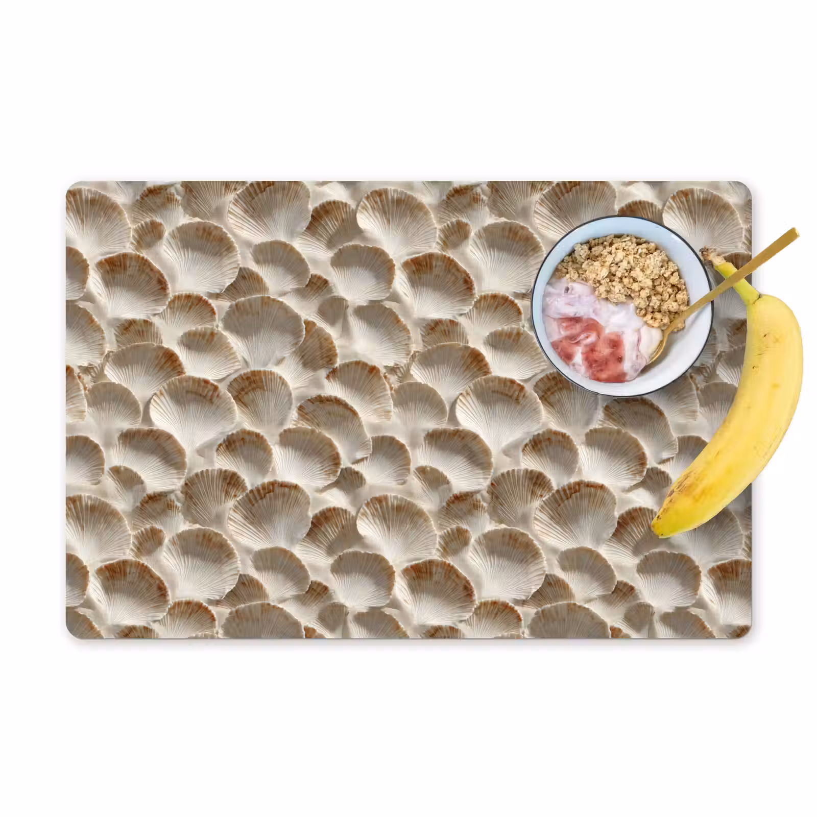 Placemat - 6 stuks - Schelpen - Waaiervorm - Wit — 1