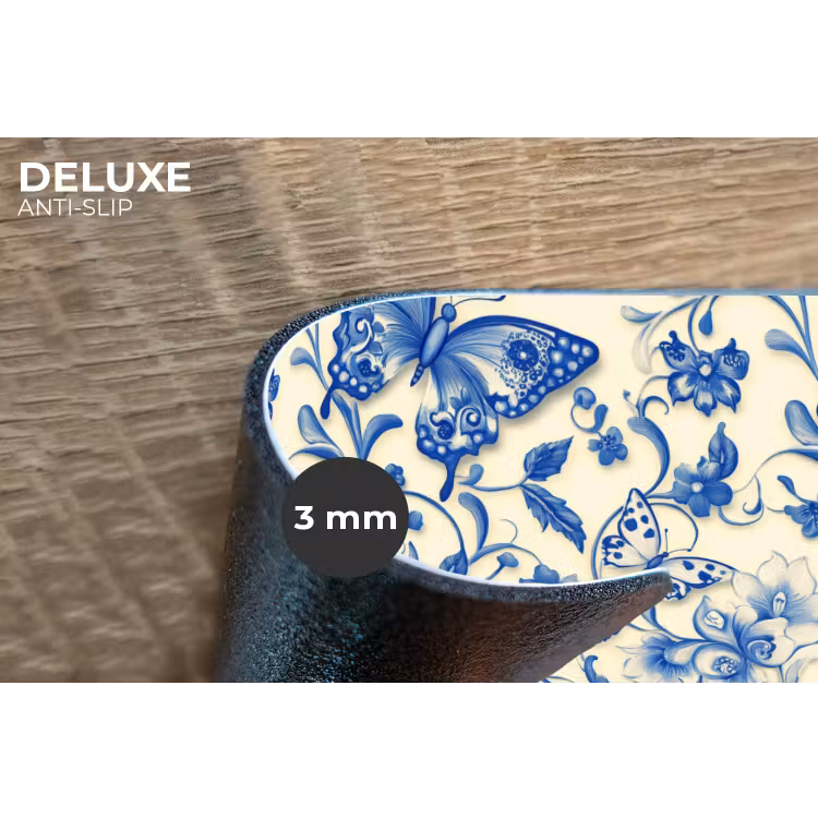 Placemat - 6 stuks - Vlinders - Bloemen - Blauw - Botanisch — 4
